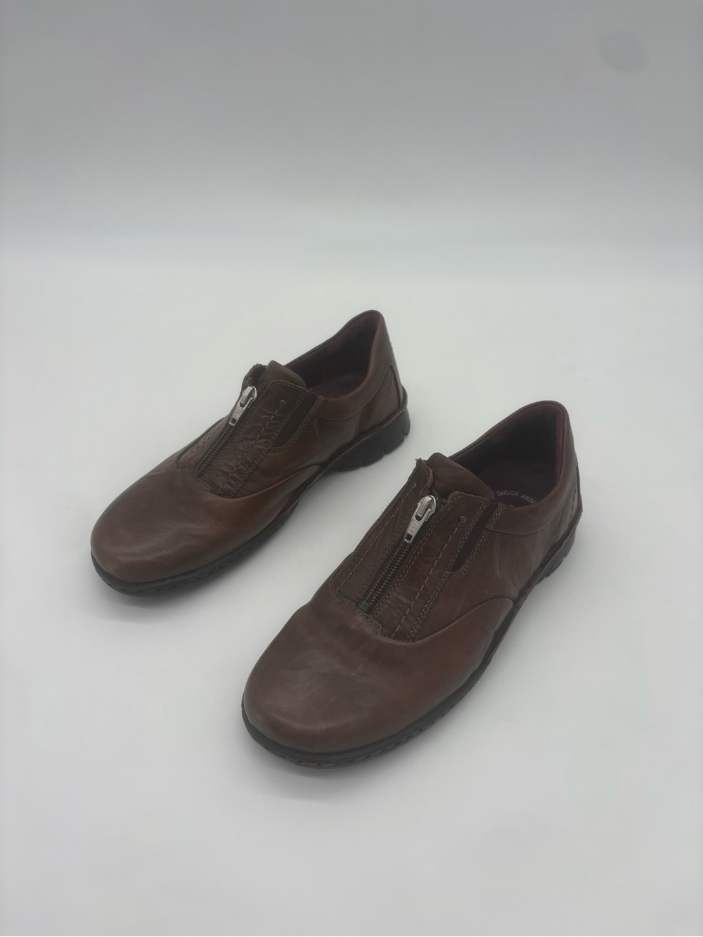 Josef Seibel Brown Leather Front Zip Walking Shoes Women’s Size 39